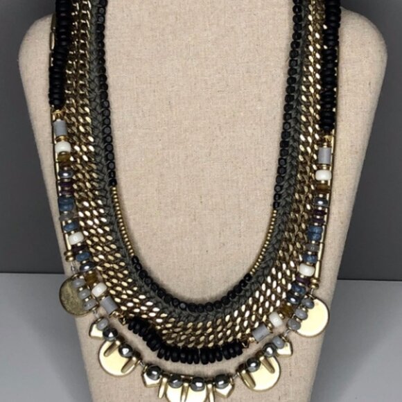 STELLA & DOT blue COLLETTE 3 in 1 statement necklace - Picture 3 of 5